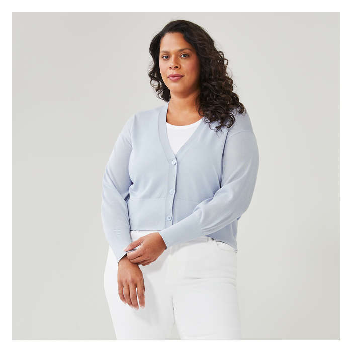 Women+ Sheer Cardigan - Powder Blue
